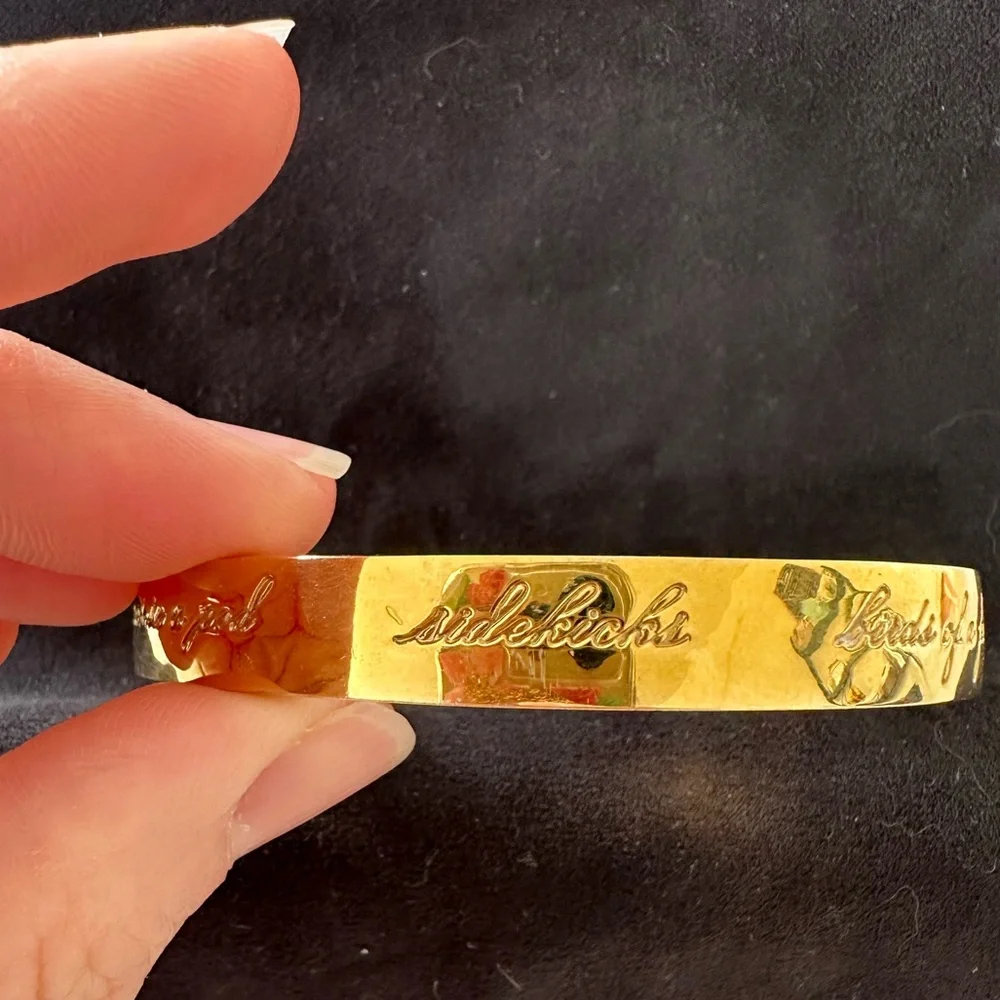 Kate Spade Bridesmaid Engraved Idiom Bangle Bracelet Gold”Best Friend Ever” - Picture 6 of 10